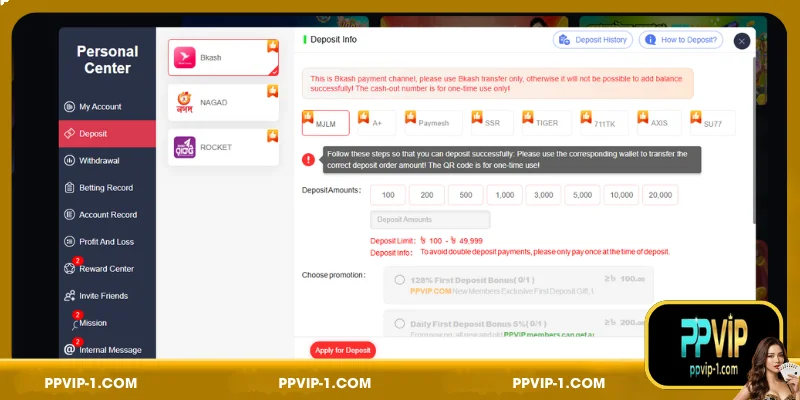 Detailed Guide for DEPOSIT PPVIP from Start to Finish