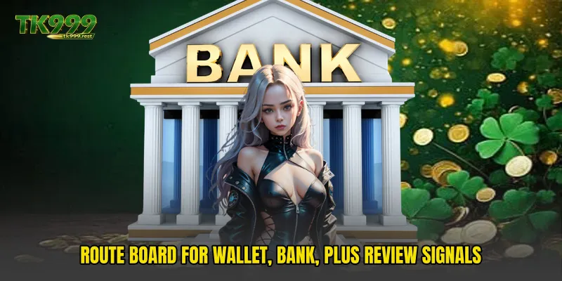 Route board for wallet, bank, plus review signals